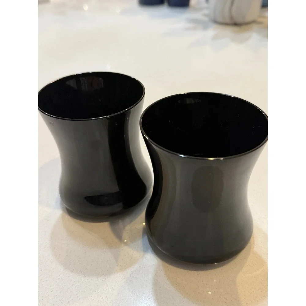 Vintage Seneca Glass‎ The Fashionables Tumblers  Ebony Black 4